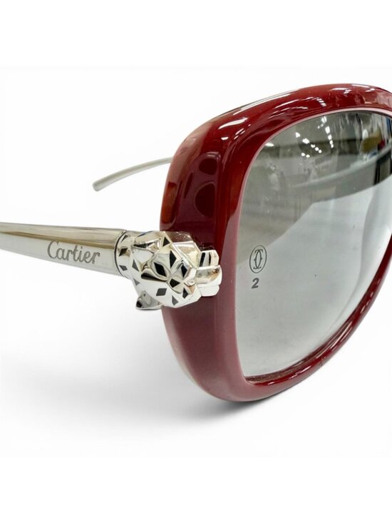 Cartier Panthere Gradient Lens Sunglasses Eyewear Bordeaux Silver 135 main image 5